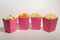 Коробочка для сладостей Горошек (Розовый) 5 шт