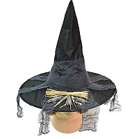 Товары для праздника|Карнавальные шляпы|Шляпа ведьмы|Шляпа ведьмы с соломой