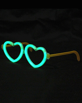 Светящиеся очки сердечки (зеленые)