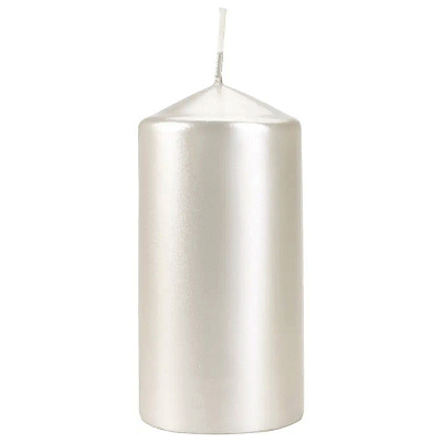 Свічка Біспол біло-перламутрова 8 см