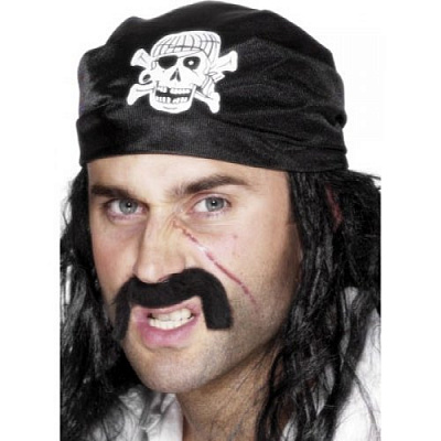Бандана пиратская черная с черепом