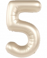 Шар цифра 5 фольга 90см Slim (белое золото) Шар цифра 5 фольга 90см Slim (белое золото)