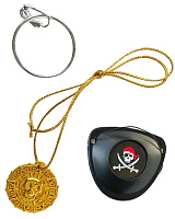 Набор пирата (медальон, повязка, серьга)
