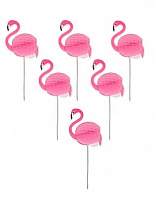 День Рождения|Фламинго|Пика для канапе Фламинго 6 шт