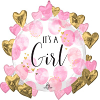 Куля фігура Це дівчинка з серцями 66х60 см