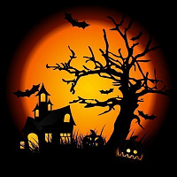 ||Магнит Хеллоуин дом и дерево