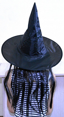 Шляпа Баба Яга (черно-белые волосы)