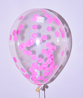 Повітряні кульки|Шары с гелием|Латексні кулі|Куля з конфетті Кола рожеві