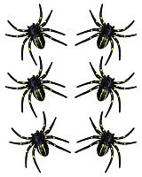 Набор пауков резиновые 6 шт Набор пауков резиновые 6 шт