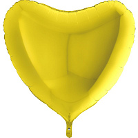 Воздушные шарики|Шары фольгированные|Сердца|Шар фольга 91см Сердце Желтое