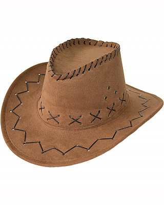 Шляпа ковбоя замшевая детская (коричневая)