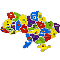 Товари для свята|Подарки и приколы|Магніти сувенірні|Магнітний пазл карта України 20х28см