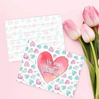 Открытка мини Будь моим Валентином (англ)