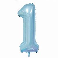 Шар цифра 1 фольга 66см (голубая) Шар цифра 1 фольга 66см (голубая)