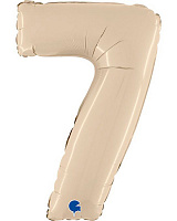 Куля цифра 7 фольгована 90см Slim (мат пудрова) Куля цифра 7 фольгована 90см Slim (мат пудрова)
