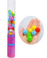 Хлопавка кольорові помпони 37 см