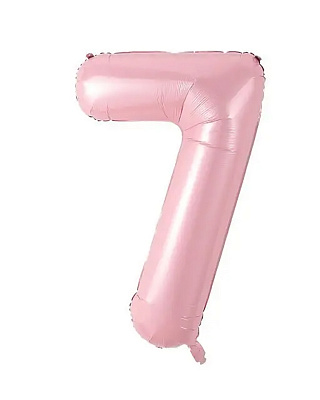 Куля цифра 7 фольгована 66 см (рожева)