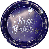 Тарілки сині HB Кульки срібло 23 см