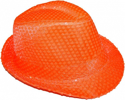 Шляпа Твист в пайетках оранжевая