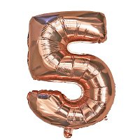 Шар цифра 5 фольга 66см (розовое золото) Шар цифра 5 фольга 66см (розовое золото)