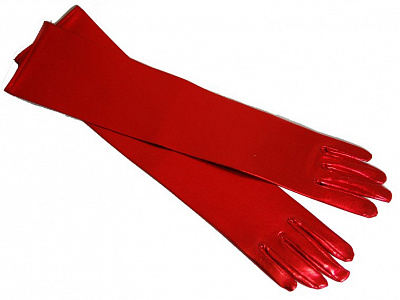 Перчатки длинные полиэстер (красные)