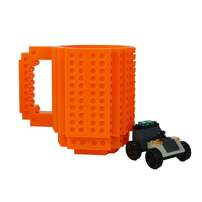 Чашка Лего конструктор (помаранчева)