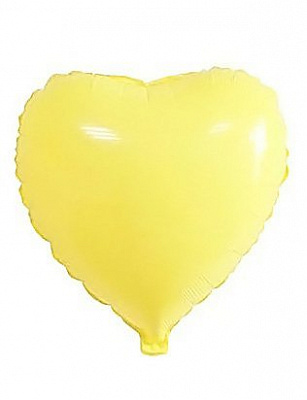 Куля фольгована 46см серце макарун (жовте)