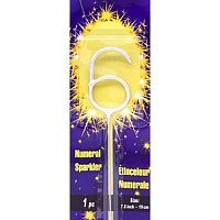 Магічна свічка цифра 6 (срібна) Магічна свічка цифра 6 (срібна)