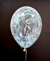 Воздушные шарики|Шары с гелием|Латексные шары|Шар с конфетти нарезка (бирюзовая)