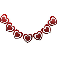 Праздники|Все на День Святого Валентина (14 февраля)|Украшения для романтиков|Гирлянда Сердца тройные Hand Made