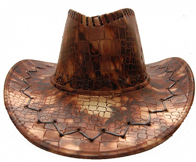 Шляпа Ковбоя кожа крокодила (коричневая)