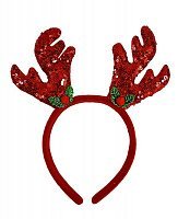 Рога Оленя в пайетках (красные)
