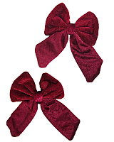 Набір бантів бордовий оксамит 16 см 2 од