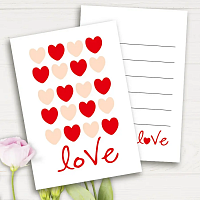 Листівка міні Серця Love
