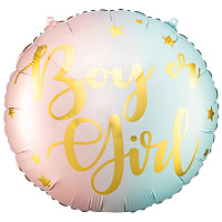 Воздушные шарики|Тематические шары|Вечеринки|Шар фольга Boy or Girl 35см (PartyDeco)