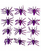 Набор пауков фиолетовых 12 шт Набор пауков фиолетовых 12 шт