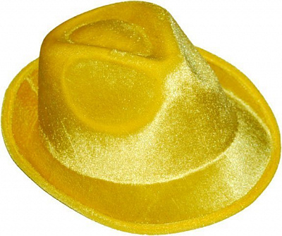 Шляпа твист желтая (велюр)