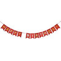 Гирлянда флаги HB блестки (красная) 3м