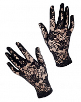 Перчатки короткие Гипюр черные