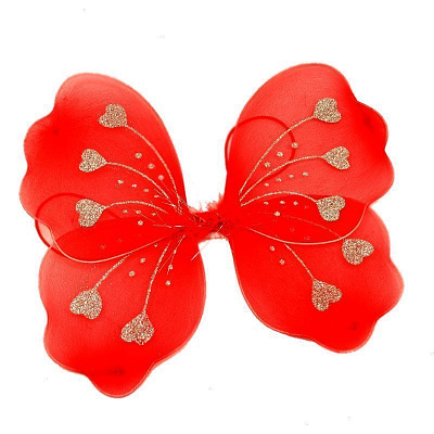 Крылья бабочки с сердцами (красные)