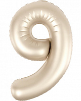 Куля цифра 9 фольгована 90см Slim (біле золото) Куля цифра 9 фольгована 90см Slim (біле золото)