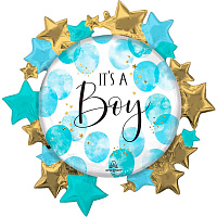 Шар фигура Это мальчик со звездами 76х76 см