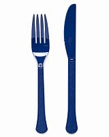 Набор вилки и ножи синие 24 Набор вилки и ножи синие 24