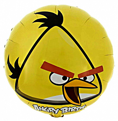 Шар фольга 18" Angry Birds желтый (круг)
