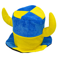 Товары для праздника|Карнавальные шляпы|Шапка цилиндр Украина с рогами