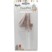 Свічка цифра грані на списі 4 (рожеве золото) Свічка цифра грані на списі 4 (рожеве золото)