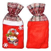 Праздники|Новогодние украшения|Новогодние носки|Мешочек для подарка Снеговик (Красный)