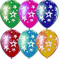 День Рождения|Тема Звезды|Воздушный шар Звезды кристалл 14" 