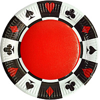 Тематические вечеринки|Казино и Покер|Тарелки праздничные Казино 23 см 6 шт