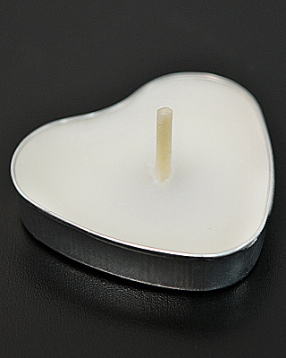 Свічка Серце таблетка (біле)